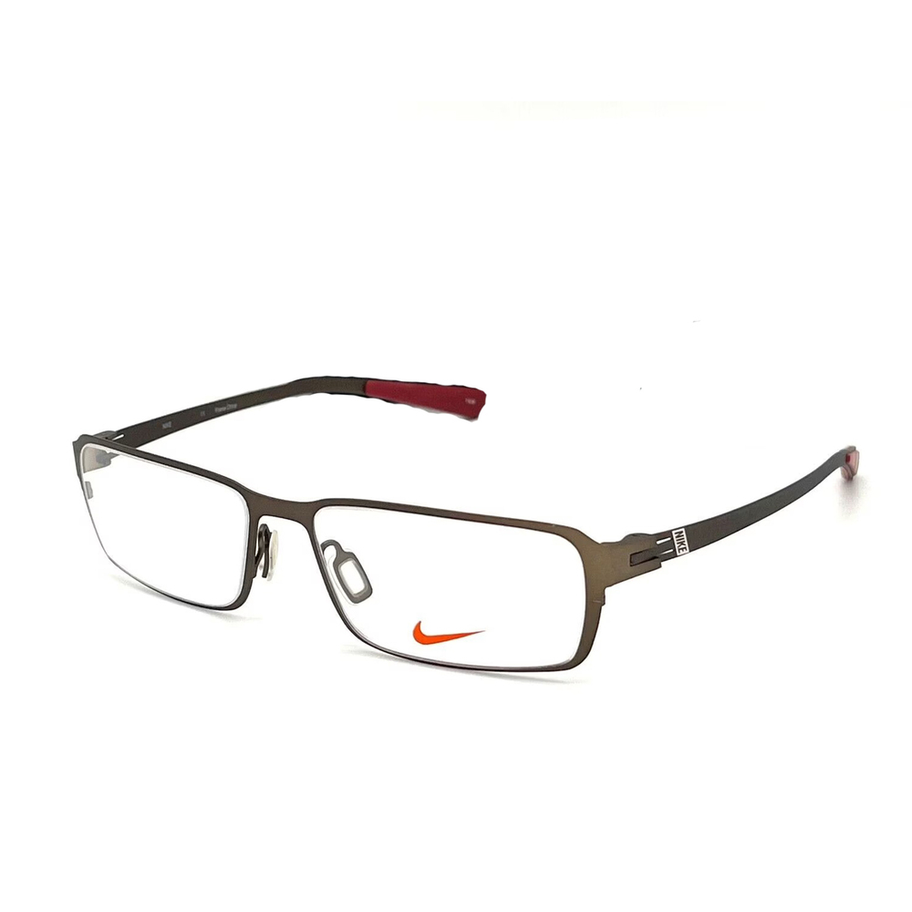 NWT Nike 8106 242 Walnut Rectangle 53mm Eyeglasses